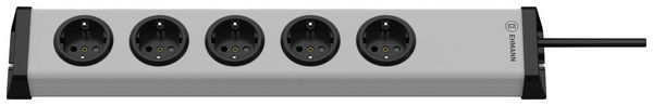 Produktbild: Ehmann 0200x00052301 Steckdosenleiste mit Schalter Silber, Schwarz Schutzkontakt 1St.