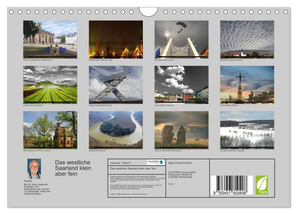 Produktbild: Das westliche Saarland klein aber fein (Wandkalender 2026 DIN A4 quer), CALVENDO Monatskalender