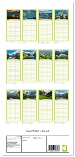 Produktbild: Familienplaner 2026 - Traumziel Hallstatt in &Ouml;sterreich mit 5 Spalten (Wandkalender, 21 x 45 cm) CALVENDO
