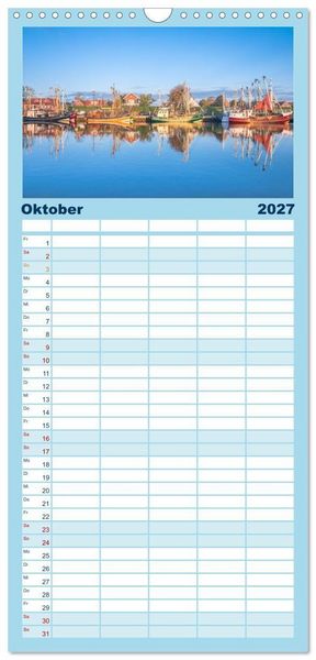 Produktbild: Familienplaner 2027 - Greetsiel in Ostfriesland mit 5 Spalten (Wandkalender, 21 x 45 cm) CALVENDO