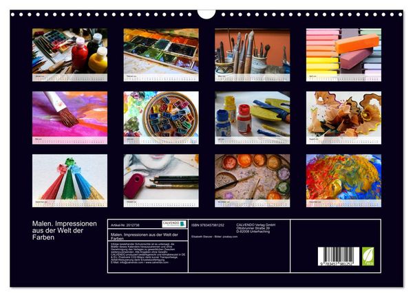 Produktbild: Malen. Impressionen aus der Welt der Farben (Wandkalender 2026 DIN A3 quer), CALVENDO Monatskalender
