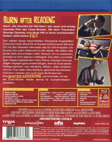 Produktbild: Burn after Reading - Wer verbrennt sich hier die Finger?