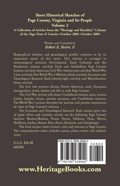 Produktbild: Short Historical Sketches of Page County, Virginia, and Its People