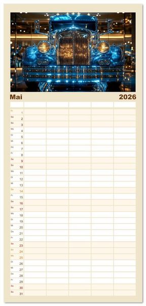 Produktbild: Familienplaner 2026 - Giganten der Stra&szlig;e mit 5 Spalten (Wandkalender, 21 x 45 cm) CALVENDO