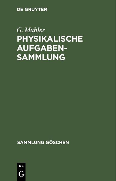 Produktbild: Physikalische Aufgabensammlung