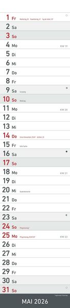 Produktbild: Streifenplaner SCHWARZ 2026 - Streifenkalender - Wandplaner - Küchen-Kalender - 11,3x49,5