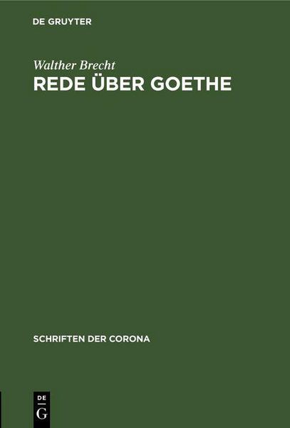 Produktbild: Rede &uuml;ber Goethe