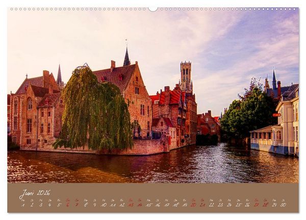 Produktbild: Br&uuml;gge und Gent im Zwielicht (Wandkalender 2026 DIN A2 quer), CALVENDO Monatskalender