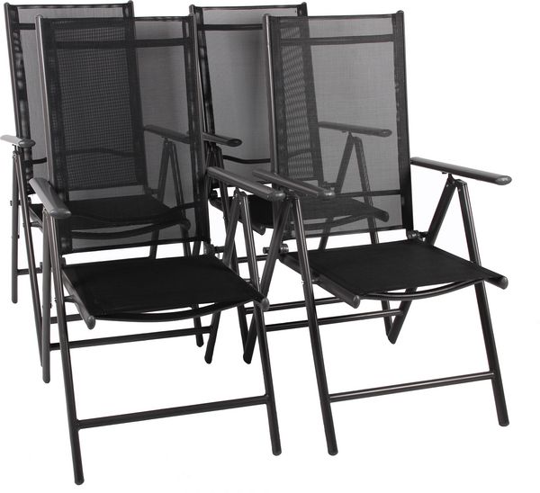 Produktbild: 5 tlg. Alu Glas Tisch Gartenset Sitzgruppe 80 SW