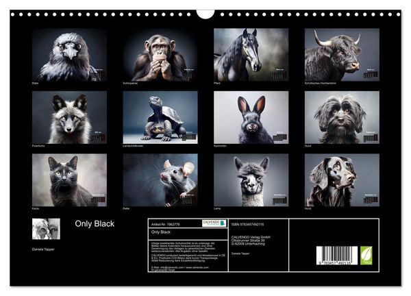 Produktbild: Only Black (Wandkalender 2026 DIN A3 quer), CALVENDO Monatskalender