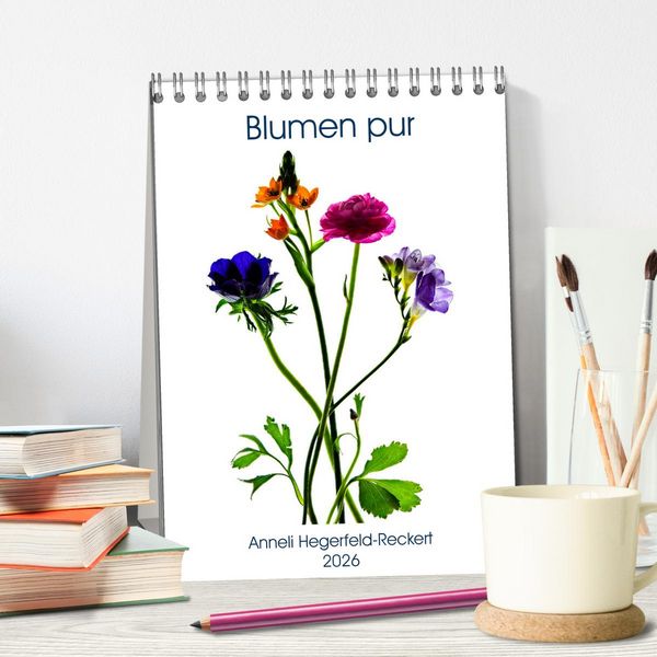 Produktbild: Blumen pur (Tischkalender 2026 DIN A5 hoch), CALVENDO Monatskalender
