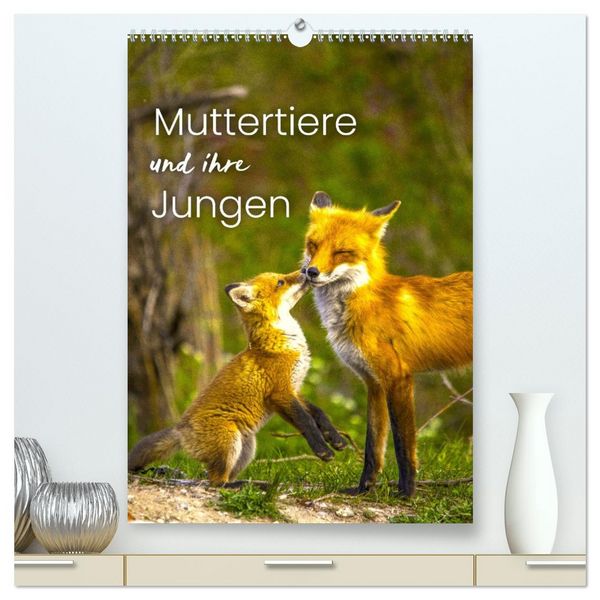 Muttertiere und ihre Jungen (hochwertiger Premium Wandkalender 2026 DIN A2 hoch), Kunstdruck in Hochglanz