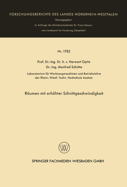 Produktbild: R&auml;umen mit erh&ouml;hter Schnittgeschwindigkeit