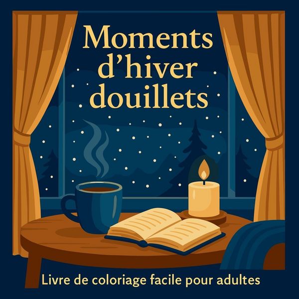 Produktbild: Moments d'hiver douillets - Livre de coloriage facile pour adultes