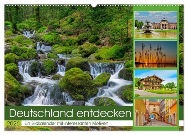 Deutschland entdecken (Wandkalender 2026 DIN A2 quer), CALVENDO Monatskalender