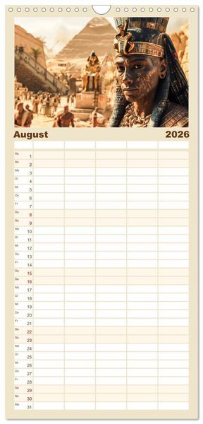 Produktbild: Familienplaner 2026 - Im Schatten der Pyramidern mit 5 Spalten (Wandkalender, 21 x 45 cm) CALVENDO