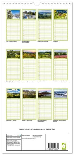Produktbild: Familienplaner 2026 - Westfeld-Ohlenbach im Wechsel der Jahreszeiten mit 5 Spalten (Wandkalender, 21 x 45 cm) CALVENDO