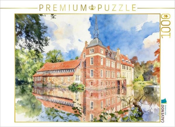 CALVENDO Puzzle Wasserschloss Senden | 1000 Teile Lege-Größe 64x48cm Foto-Puzzle für glückliche Stunden