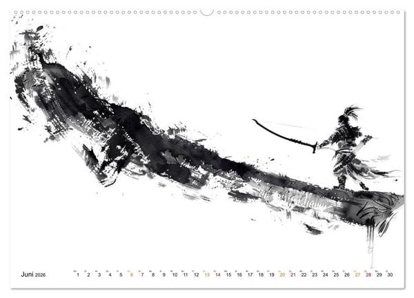 Produktbild: Samurai Illustrationen (Wandkalender 2026 DIN A2 quer), CALVENDO Monatskalender