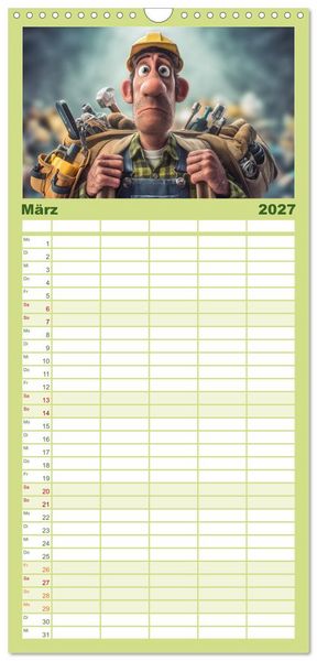 Produktbild: Familienplaner 2027 - Kaffee, Kabel, Katastrophen mit 5 Spalten (Wandkalender, 21 x 45 cm) CALVENDO