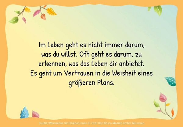 Produktbild: Faultier-Weisheiten f&uuml;r Erzieher:innen