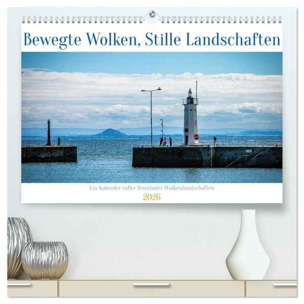 Bewegte Wolken, Stille Landschaften (hochwertiger Premium Wandkalender 2026 DIN A2 quer), Kunstdruck in Hochglanz