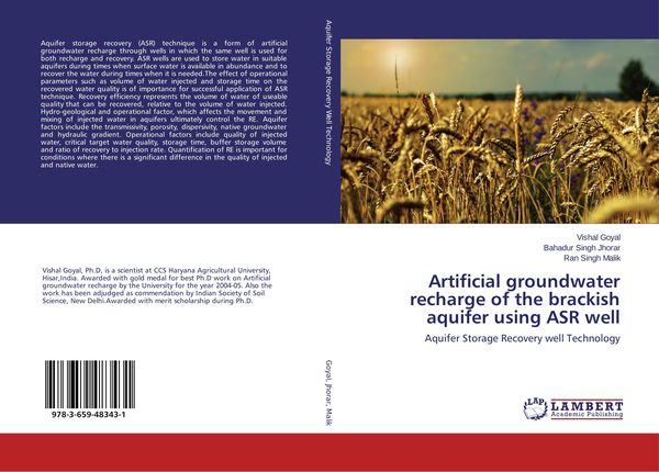 Produktbild: Artificial groundwater recharge of the brackish aquifer using ASR well