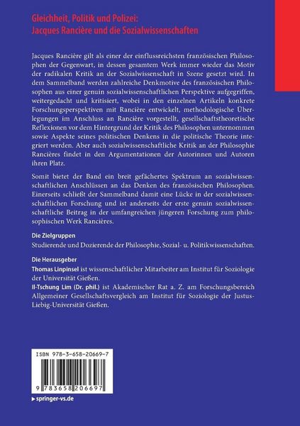 Produktbild: Gleichheit, Politik und Polizei: Jacques Ranci&egrave;re und die Sozialwissenschaften
