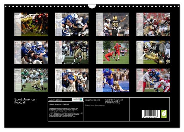 Produktbild: Sport. American Football (Wandkalender 2026 DIN A3 quer), CALVENDO Monatskalender