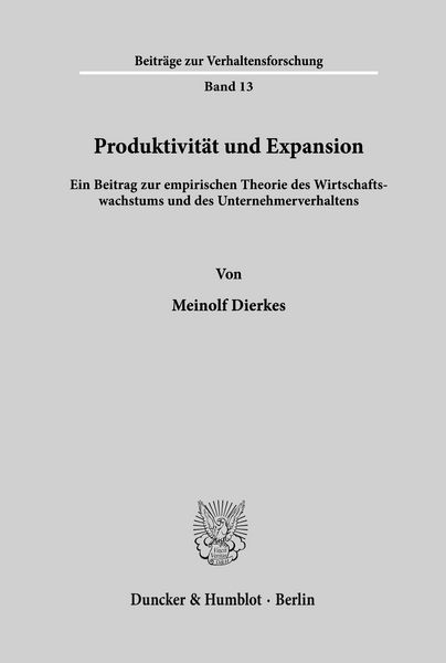 Produktbild: Produktivit&auml;t und Expansion.