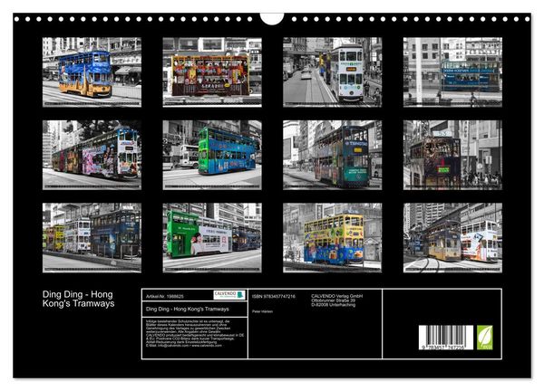 Produktbild: Ding Ding - Hong Kong's Tramways (Wandkalender 2026 DIN A3 quer), CALVENDO Monatskalender