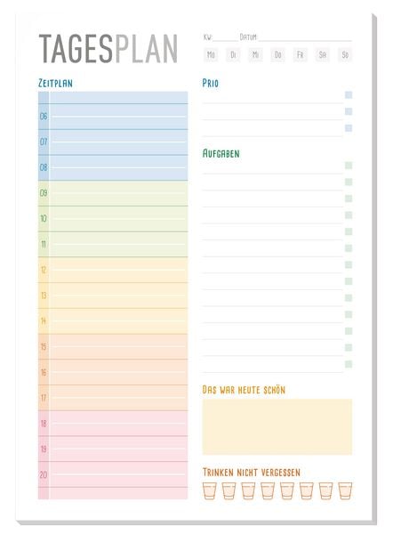 Produktbild: Paper&you Block A5 Tagesplaner [Rainbow]