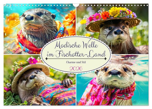 Produktbild: Modische Welle im Fischotter-Land. Charme und Stil (Wandkalender 2026 DIN A3 quer), CALVENDO Monatskalender