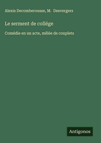 Produktbild: Le serment de coll&eacute;ge