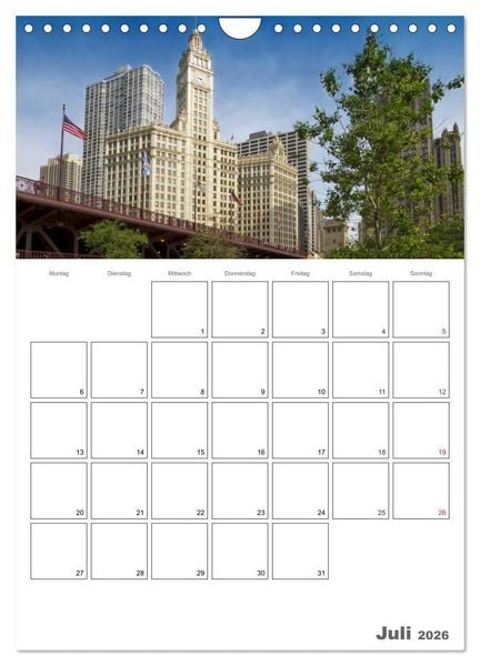 Produktbild: CHICAGO Terminplaner (Wandkalender 2026 DIN A4 hoch), CALVENDO Monatskalender