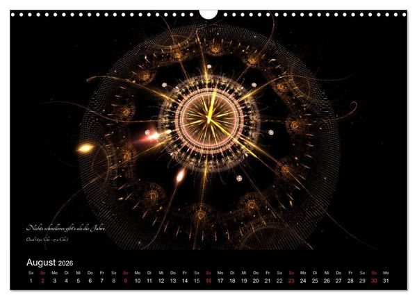 Produktbild: Zeit 2026 - Grafiken und Zitate (Wandkalender 2026 DIN A3 quer), CALVENDO Monatskalender