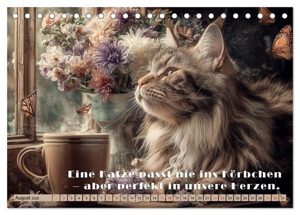 Produktbild: Miau-velous Pfotenpoesie (Tischkalender 2026 DIN A5 quer), CALVENDO Monatskalender