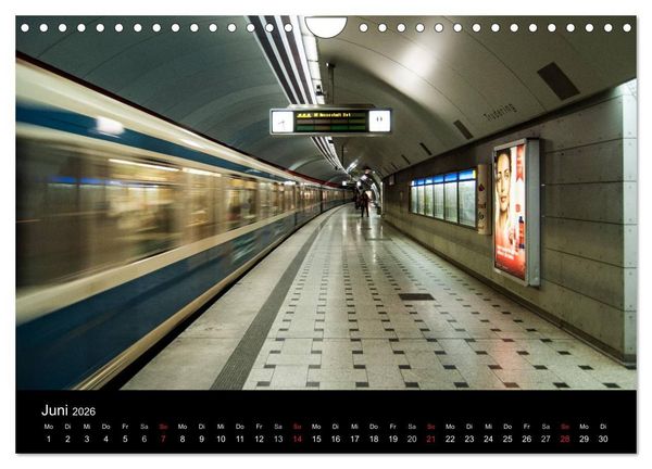 Produktbild: U-Bahn in M&uuml;nchen (Wandkalender 2026 DIN A4 quer), CALVENDO Monatskalender