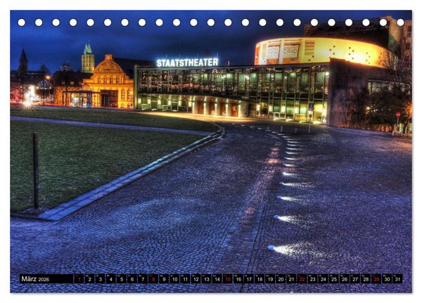 Produktbild: Kassel bei Nacht (Tischkalender 2026 DIN A5 quer), CALVENDO Monatskalender