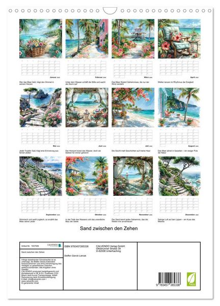 Produktbild: Sand zwischen den Zehen (Wandkalender 2026 DIN A3 hoch), CALVENDO Monatskalender