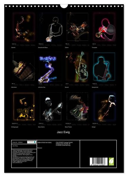 Produktbild: Jazz Ewig (Wandkalender 2026 DIN A3 hoch), CALVENDO Monatskalender