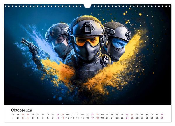 Produktbild: Paintball cool (Wandkalender 2026 DIN A3 quer), CALVENDO Monatskalender