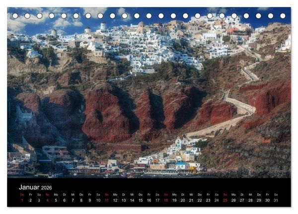 Produktbild: Zauberhaftes Santorin (Tischkalender 2026 DIN A5 quer), CALVENDO Monatskalender
