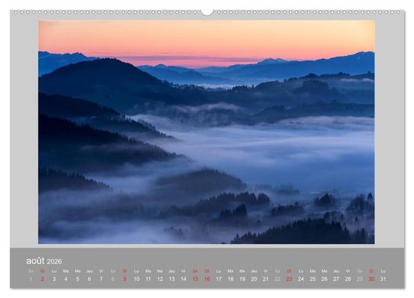 Produktbild: Suisse - Paysage de montagnes 2026 (Calendrier mural 2026 DIN A2 vertical) calendrier de bureau