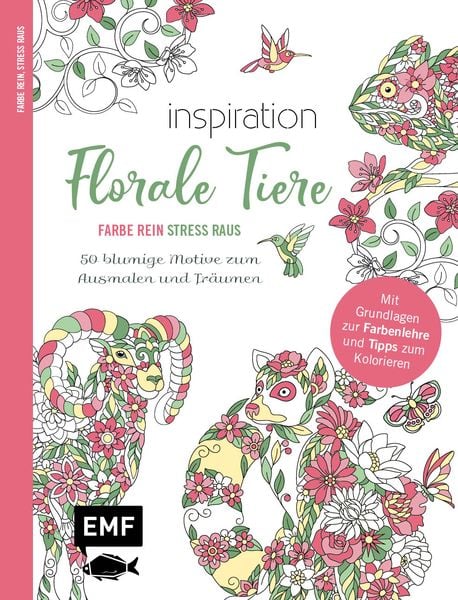 Produktbild: Inspiration Florale Tiere – 50 blumige Motive zum Ausmalen und Träumen