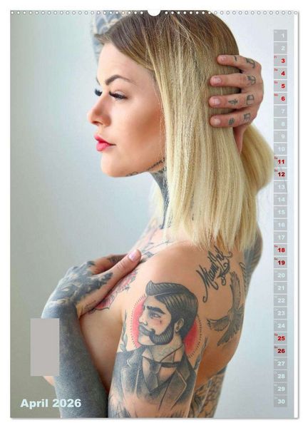 Produktbild: Beauty Tattoo Girls (hochwertiger Premium Wandkalender 2026 DIN A2 hoch), Kunstdruck in Hochglanz