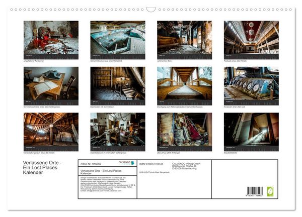 Produktbild: Verlassene Orte - Ein Lost Places Kalender (Wandkalender 2026 DIN A2 quer), CALVENDO Monatskalender