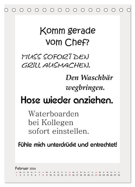 Produktbild: Spr&uuml;chekalender. Witziges f&uuml;rs B&uuml;ro (Tischkalender 2026 DIN A5 hoch), CALVENDO Monatskalender