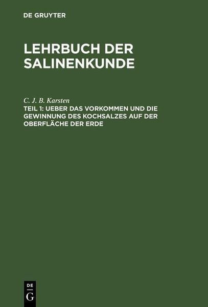 Produktbild: Ueber das Vorkommen und die Gewinnung des Kochsalzes auf der Oberfl&auml;che der Erde