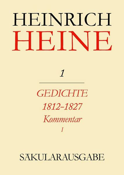 Produktbild: Gedichte 1812-1827. Kommentar